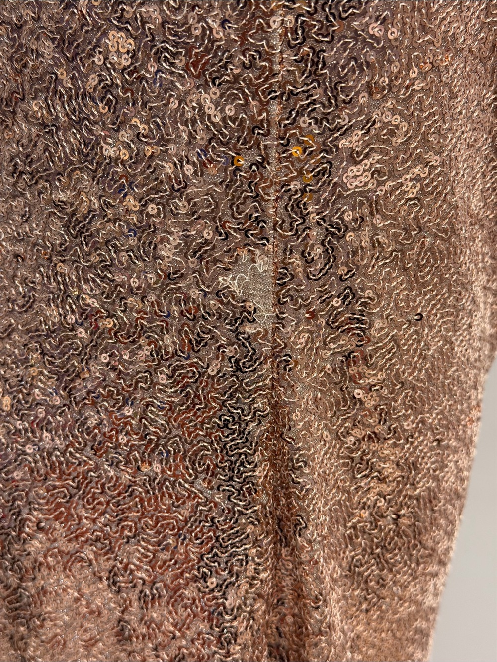 Kenneth Cole Rose Gold Sequin Cowl Neck Sleeveless Slip Dress - Size Small - Picture 9 of 16